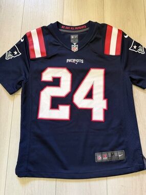 NFL Nike Navy New England Patriots Kids #24 Football Jersey-Stephon Gilmore